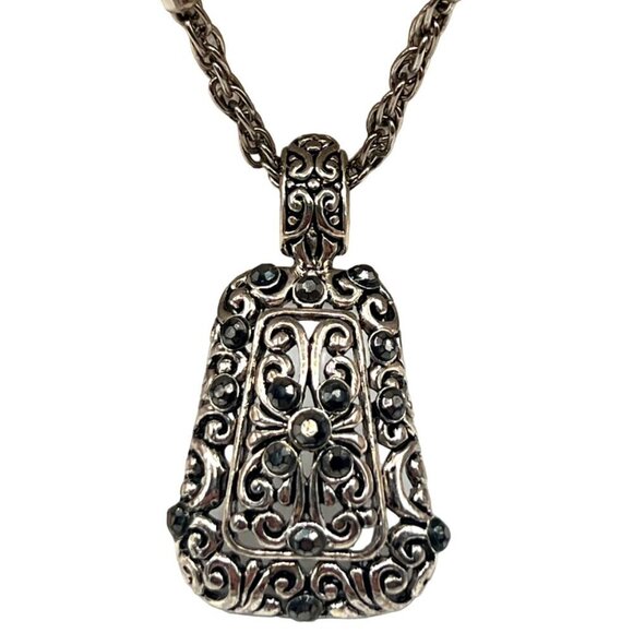 Vintage Silver Tone Charm Bracelet & Necklac Set   B41 - Picture 2 of 16